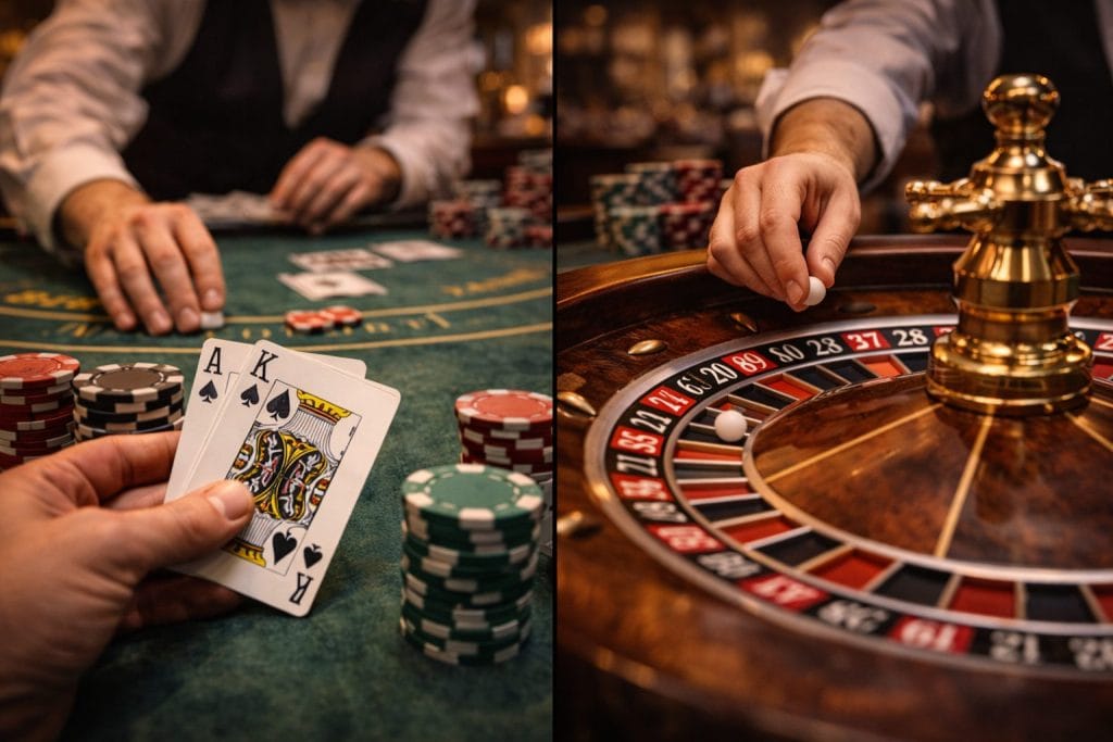 Blackjack vs ruleta: dos formas distintas de sentir el control